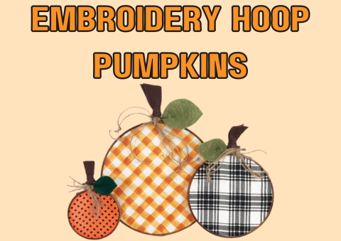 Embroidery hoop pumpkins.