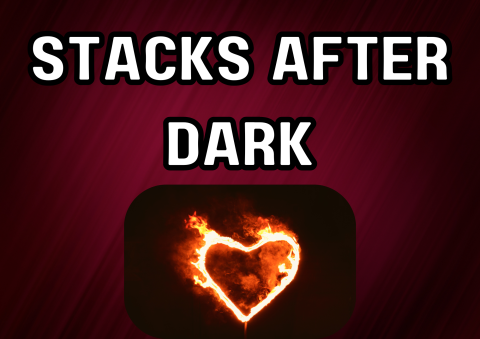 The image shows a heart on fire. 