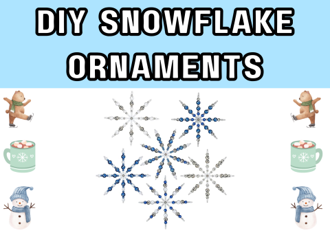 The image shows beaded snowflakes.