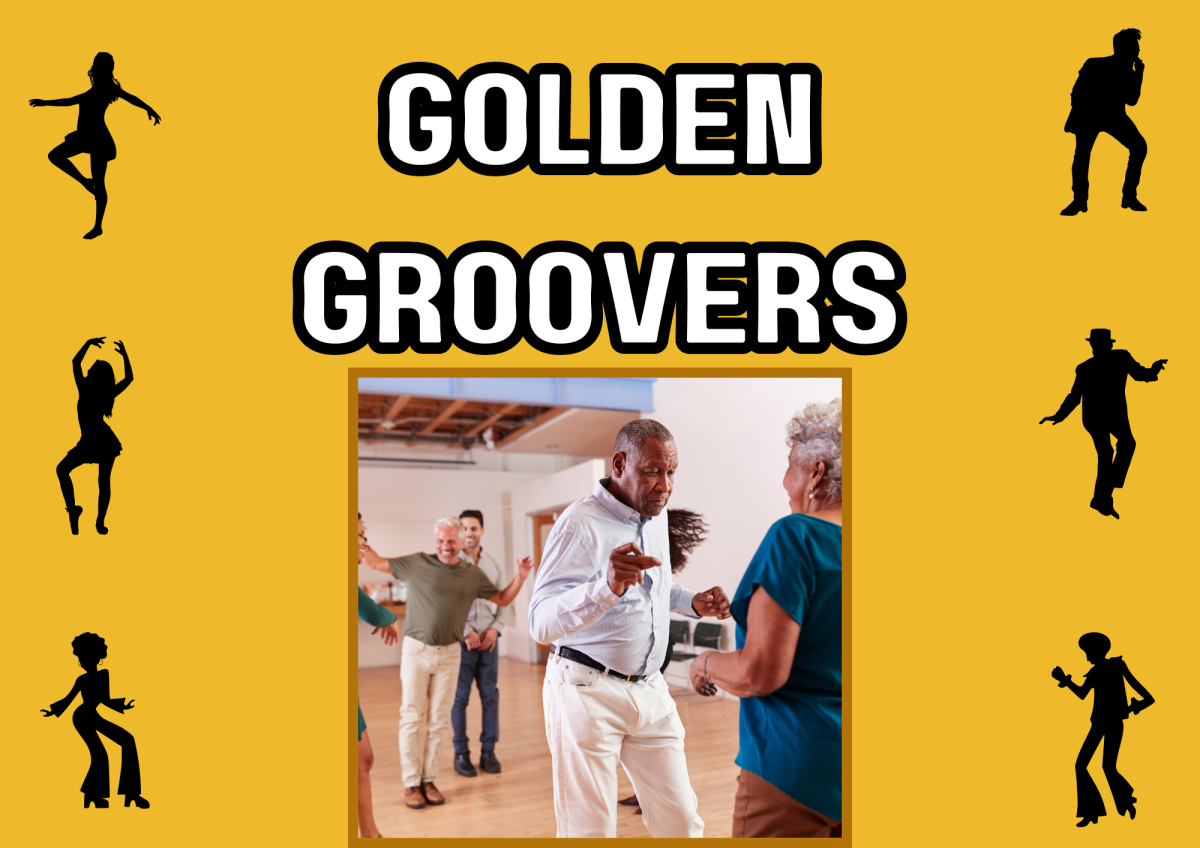 The image shows older adults dancing.