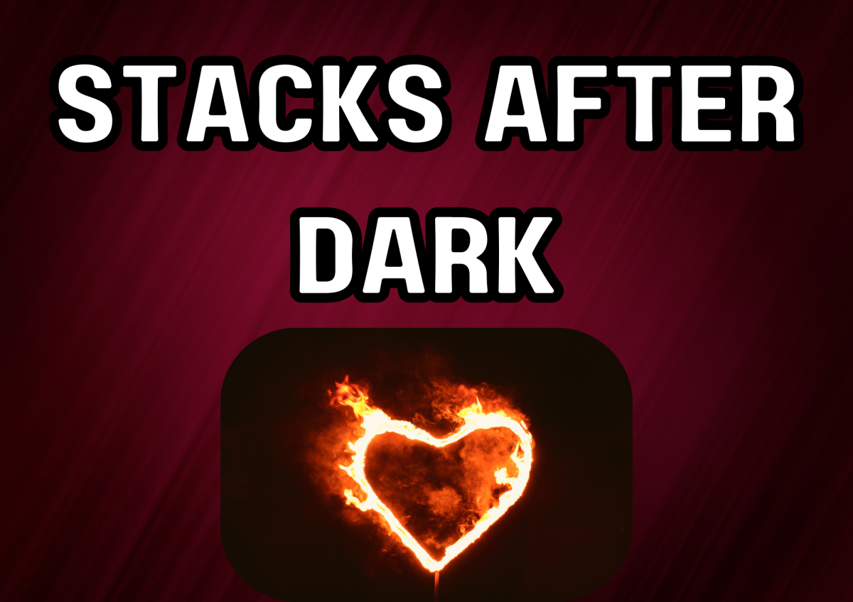 The image shows a heart on fire. 