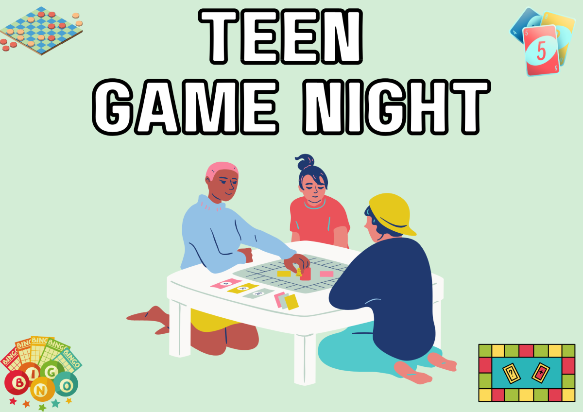 The image shows teens playing board games.