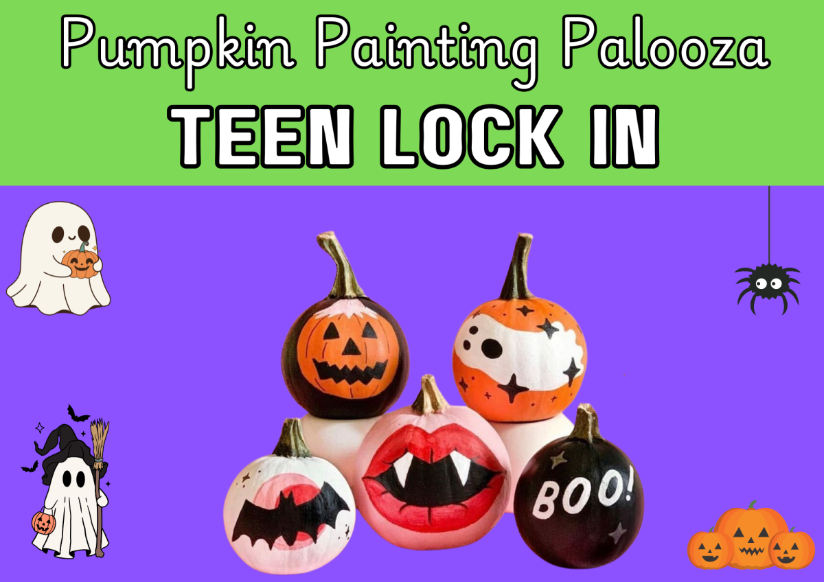 The image shows pumpkins that have been painted in different designs. 