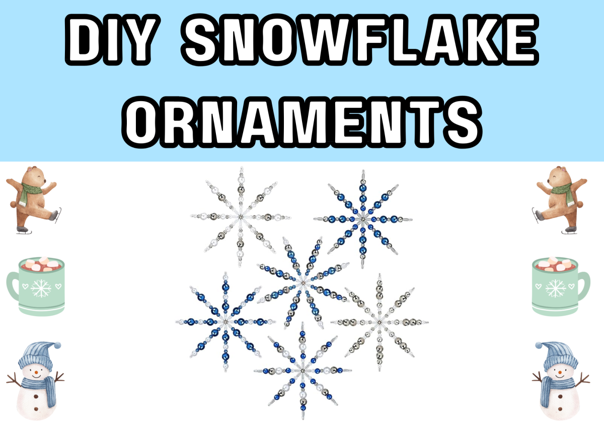 The image shows beaded snowflakes.